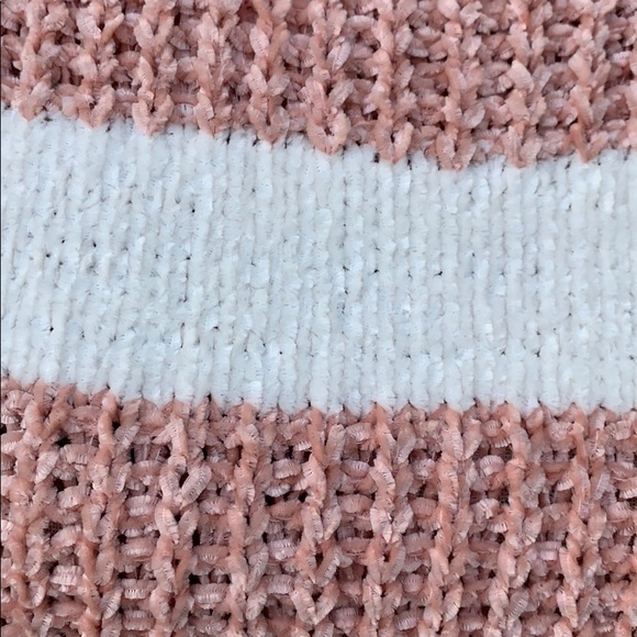 PEACH IVORY STRIPE SOFT SWEATER TOP - Picture 6 of 8